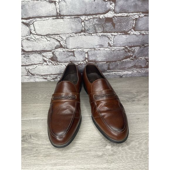 Winthrop USA Brown Leather Penny Loafers Dress Shoes Men’s Sz 10EEE US/44EU - Picture 7 of 16